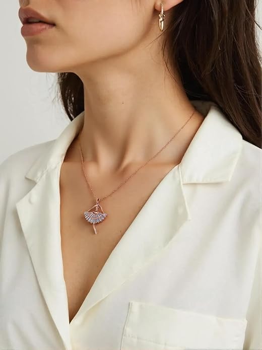 Graceful Ballerina Pendant Necklace