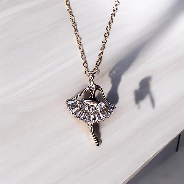 Graceful Ballerina Pendant Necklace