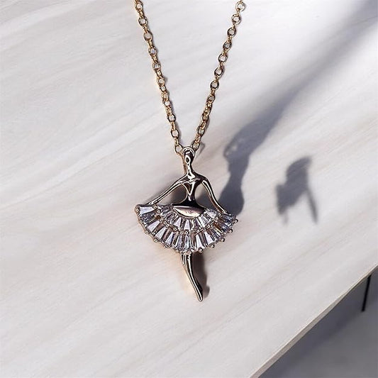 Graceful Ballerina Pendant Necklace