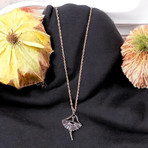 Graceful Ballerina Pendant Necklace