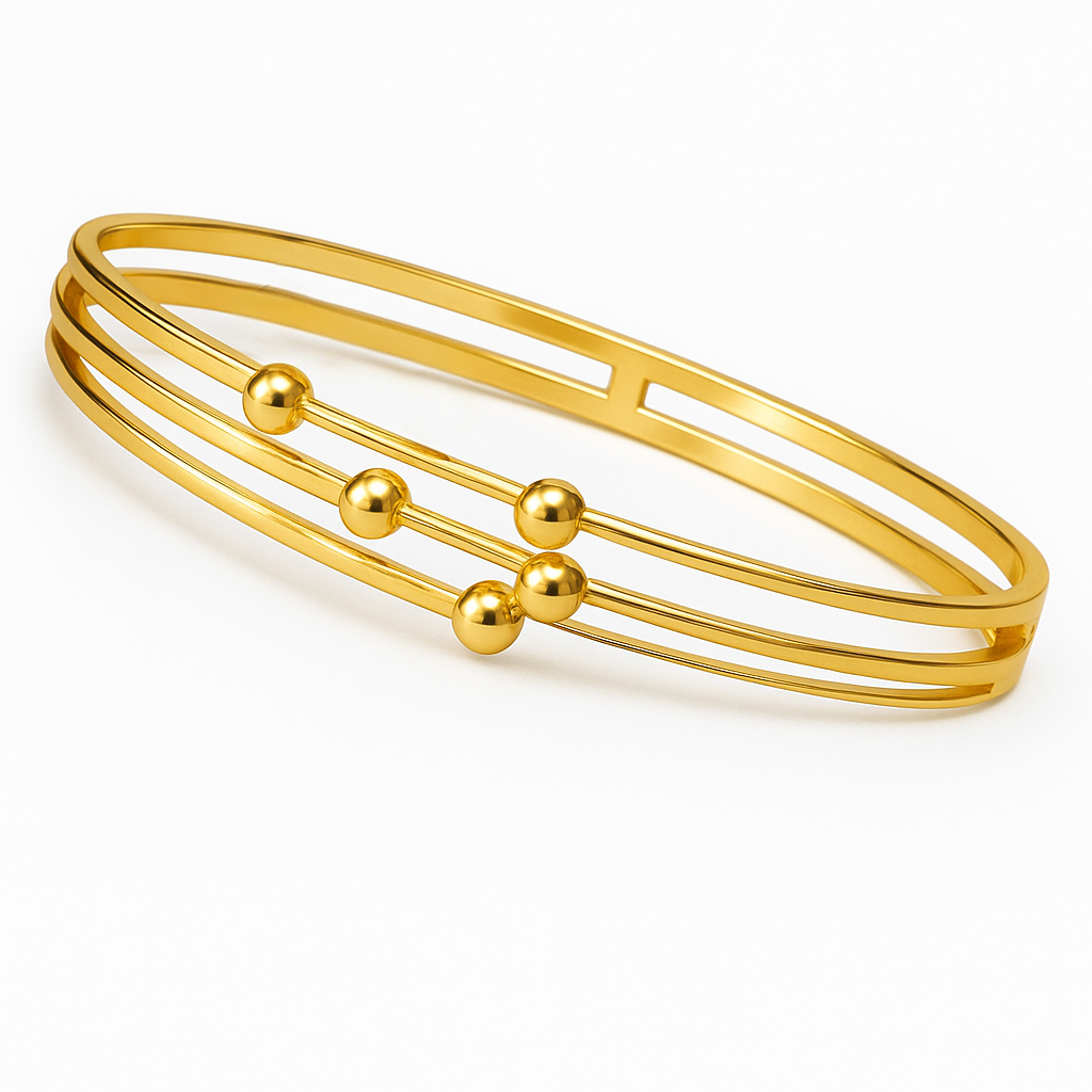 Golden Orbit Triple-Layered Bracelet