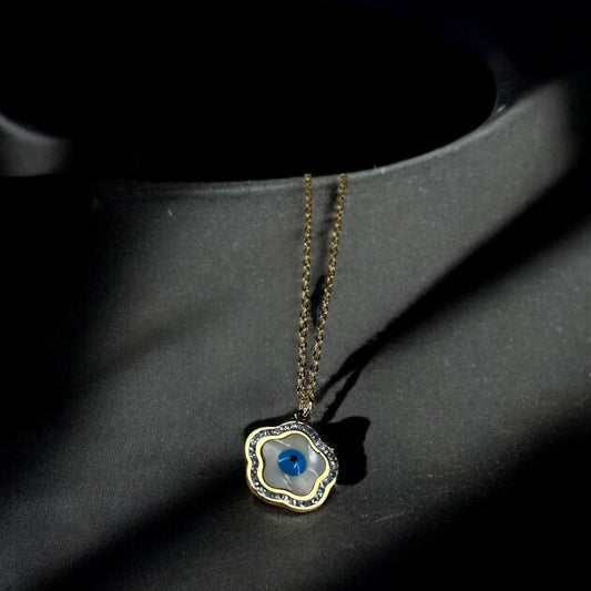 Evil Eye Flower Necklace