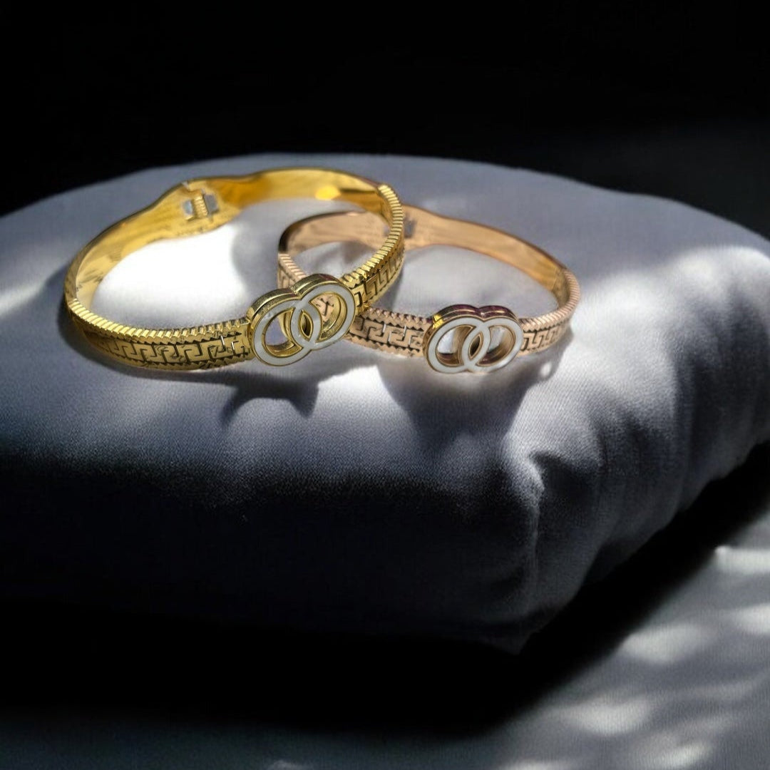 Designer Cuff Bracelet with Entwined Hoops