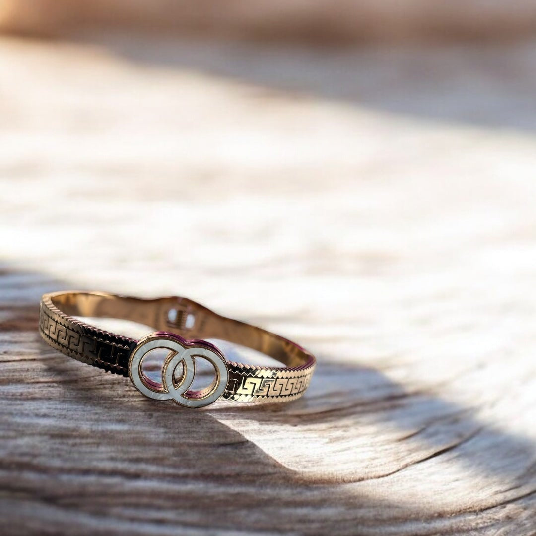 Designer Cuff Bracelet with Entwined Hoops