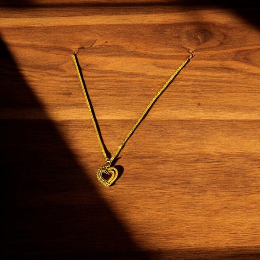 Golden Heart Shaped Necklace