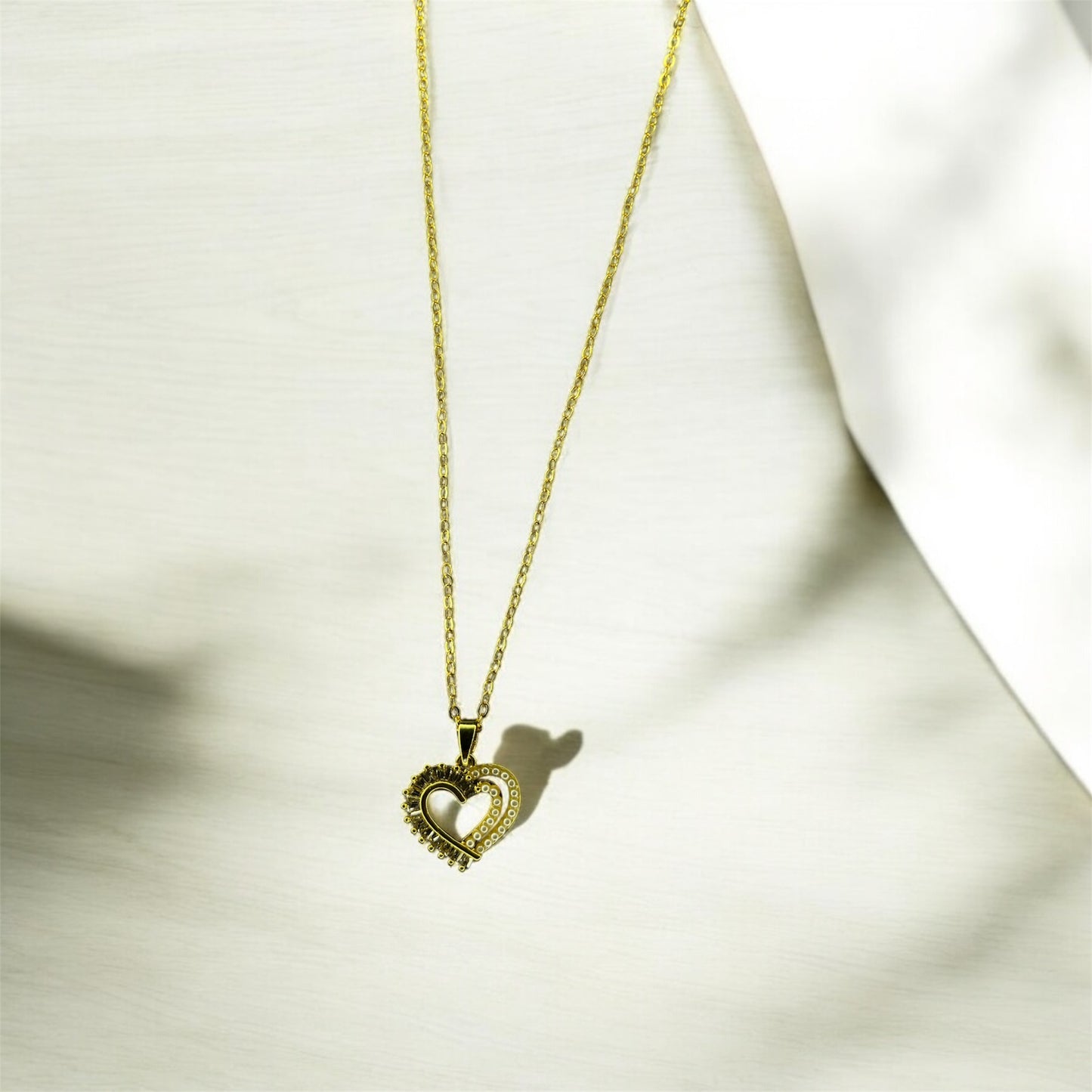 Golden Heart Shaped Necklace