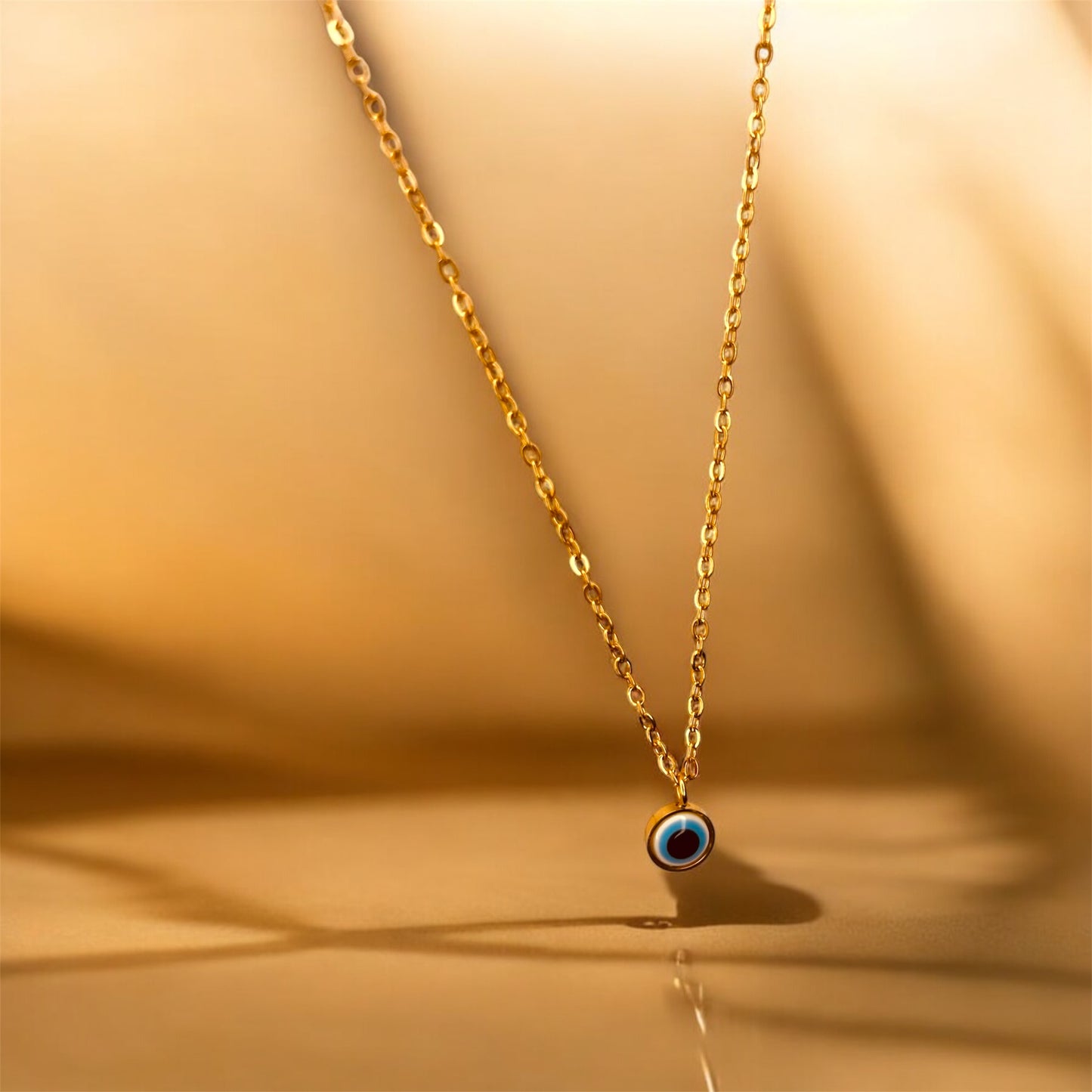 Turkish Blue Evil Eye Clover Heart Necklace