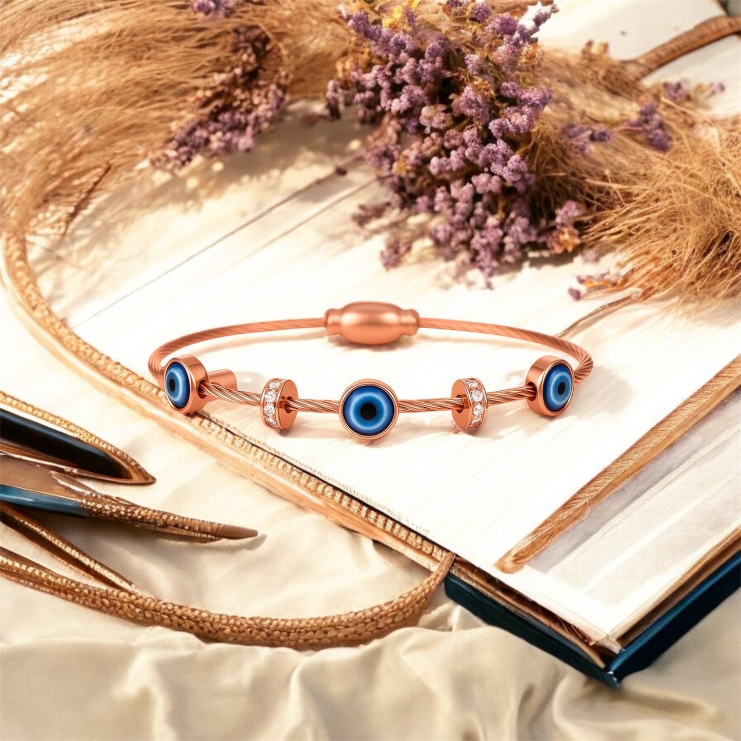 Evil Eye Rose Gold Bracelet