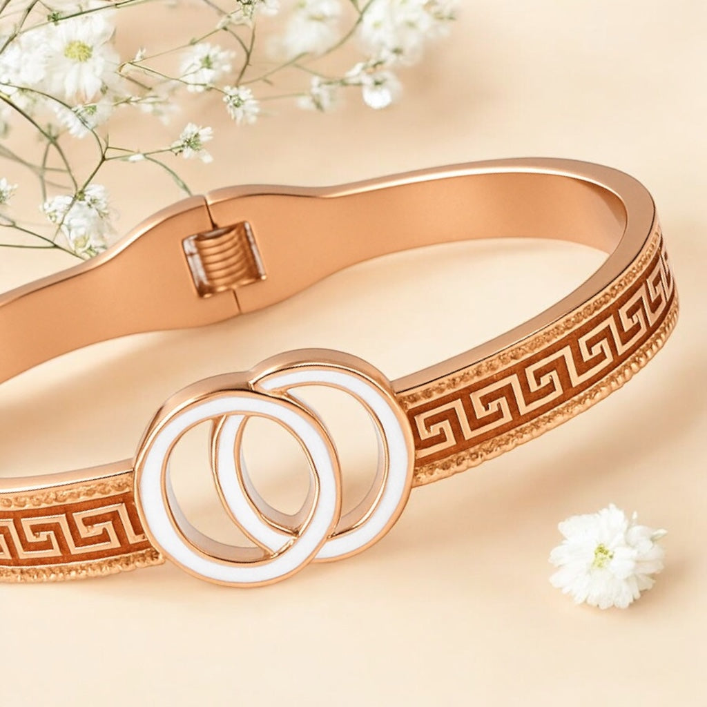 Designer Cuff Bracelet with Entwined Hoops