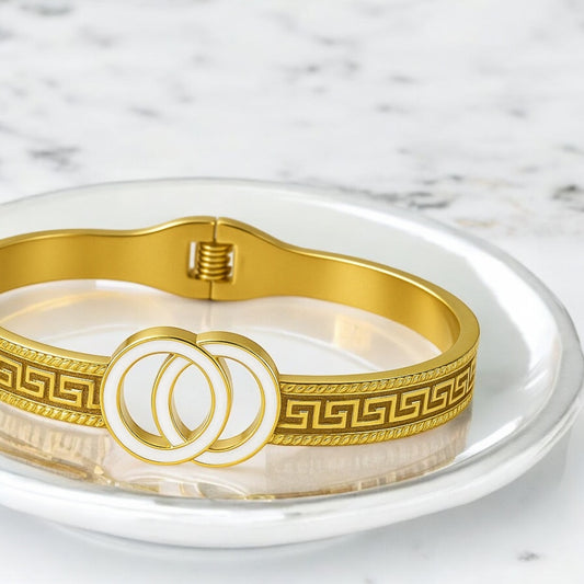 Designer Cuff Bracelet with Entwined Hoops