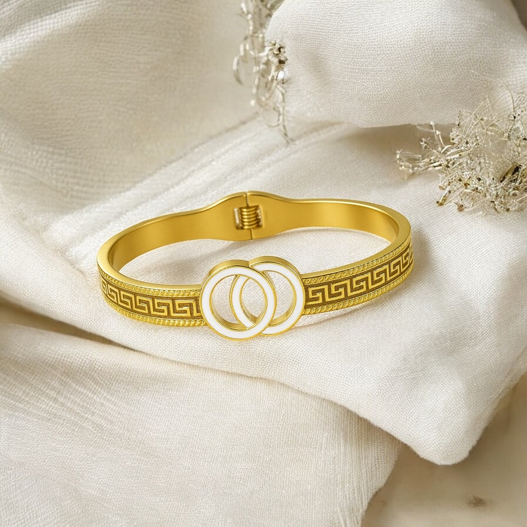 Designer Cuff Bracelet with Entwined Hoops