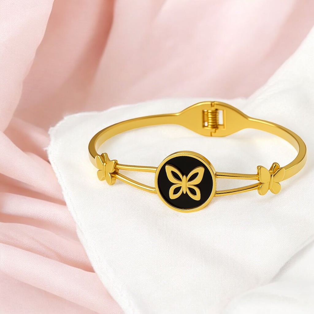 Golden Elegance Butterfly Bangle