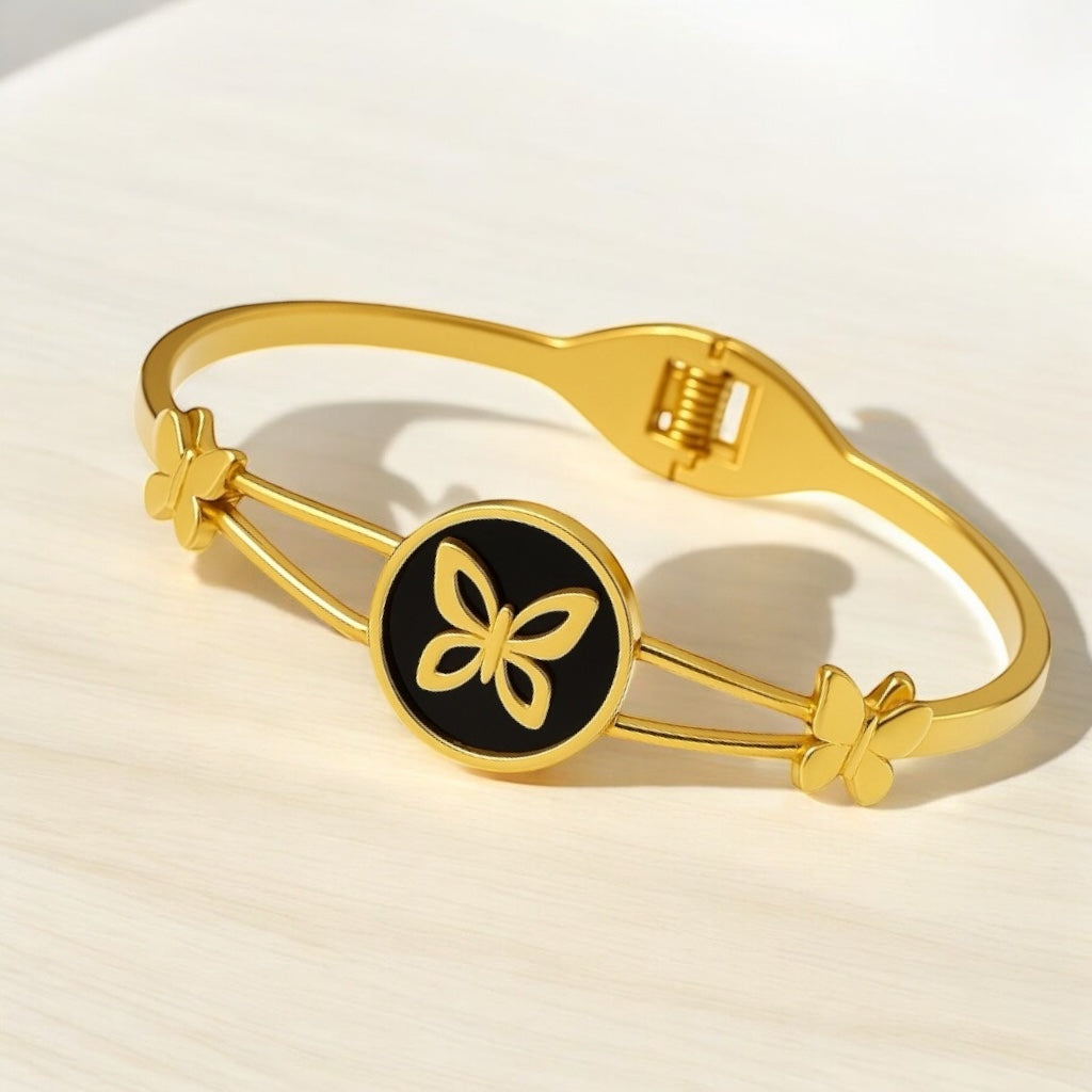 Golden Elegance Butterfly Bangle